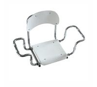 SEDILE PER VASCA CON SCHIENALE IN POLIPROPILENE TELAIO CROMO Bianco Cromo