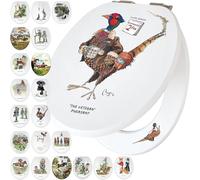 Sedile per WC con fissaggio superiore e inferiore, con chiusura ammortizzata, divertente e divertente, motivo: fagiano veterano di Bryn Parry | Decorazione per il bagno e la nuova casa | Regali per