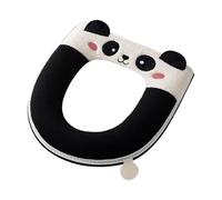 Sedile per WC impermeabile in peluche Panda spesso e morbido per l'inverno | Design lussuoso, comodo per il bagno e facile da mantenere.