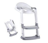 Sedile per WC per bambini Relaxdays con scaletta, grigio/bianco