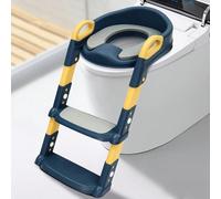 Sedile per WC, riduttore per WC per bambini con gradini, regolabile in altezza, pieghevole, per bambini, per neonati dai 2 ai 7 anni (blu/grigio/rosa) SpecificheMateriale: PP, PU, Gomma, TPRColore: Bl