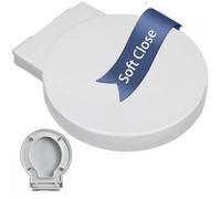 Sedile per WC rotondo, con chiusura rallentata, colore bianco, 400 mm x 420 mm, con chiusura ammortizzata, adatto per la maggior parte dei tipi universali