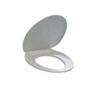 Sedile per WC - universale - PPL - distanza fori da 8,5 a 17,5 cm - bianco - Dur