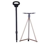 Sedile pieghevole per bastone, sedia per stampella regolabile in altezza con luce LED, sedile per bastone da passeggio in lega di alluminio antiscivolo, per anziani, disabili all'aperto, in attesa, in