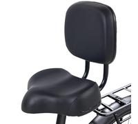 Sedile posteriore della bicicletta, sella per bicicletta con schienale comodo cuscino sedile con schienale ampia postura portatile con sella E, maglia in pelle PU, assorbimento degli urti per ciclismo