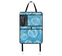 Sedile posteriore Protezione Auto Sedile Veicolo Organizzatore Tablet Holder Kid Kick Mat Dietro Sedile Palla Filato Linee Blu Moderno