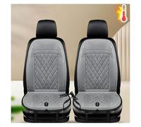 Sedile Riscaldato Auto, 12v/24v, 3 Livelli di Controllo Intelligente Coprisedili Riscaldati Compatibile con Airbag Laterale,gray-Driver+Passenger
