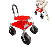 Sedile Scooter Da Giardino - Sgabello Da Giardino A Rotolamento Con Manico Dello Sterzo E Deposito Per Utensili Integrati, Sedia Da Lavoro Per Prato A Capacità Di Peso 150 Kg | Panca Mobile Stabile Pe