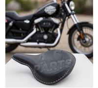 Sedile singolo Harley WL WLA WLC in pelle nera - sella Bobber testa piatta