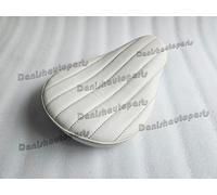 SEDILE SOLO TUCK & ROLL HARLEY BOBBER IN PELLE BIANCA VERT COSB
