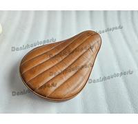 SEDILE SOLO TUCK & ROLL HARLEY BOBBER IN PELLE MARRONE CHIARO VERT RIB CHOPPER
