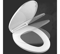 Sedile universale per WC in polipropilene, montaggio superiore, ultra resistente per WC a forma di U, chiusura silenziosa, design durevole, facile installazione, si adatta alla maggior parte dei WC