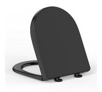 Sedile WC a chiusura morbida a forma di D - YEAUPE PRO Black Toulet Sedili con coperchio sollevatore, sgancio rapido per una facile pulizia, PP Loo Toulet per vasca da bagno con cerniere regolabili