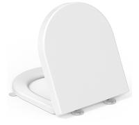 Sedile WC a chiusura rallentata a forma di D - YEAUPE PRO grigio Duroplast Loo Sedili con cerniera regolabile a sgancio rapido per una facile pulizia, sedile antiscivolo per bagno, sedili WC standard