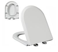 Sedile WC a Forma di D con Cerniera Regolabile a Chiusura lenta e sgancio rapido Facile da installare e Pulire Non Si allenta mai Sedile WC a Chiusura Ammortizzata Bianco