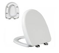 Sedile WC a Forma di D con Cerniera Regolabile a Chiusura lenta e sgancio rapido Facile da installare e Pulire Non Si allenta mai Sedile WC a Chiusura Ammortizzata Bianco