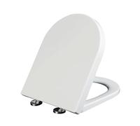 Sedile WC a forma di D con chiusura rallentata, sgancio rapido e facile da pulire, in polipropilene, 460 x 360 mm, resistente, per comfort e igiene, misura universale