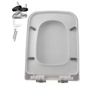 Sedile WC a Forma di D, Quadrato, con Chiusura rallentata e Cerniera Top-Fix, Adatto alla Maggior Parte dei vasi, 03B