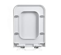 Sedile WC a Forma di D, Rettangolare, Quadrato, Bianco, Chiusura lenta e sgancio rapido, 36,5x45 cm, 5B