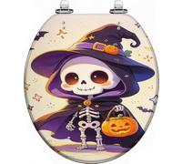 Sedile WC a forma di teschio per Halloween, compatibile con sanitari | Sedile del water a tema teschio spettrale, perfetto per le decorazioni di Halloween, progettato per adattarsi ai WC standard