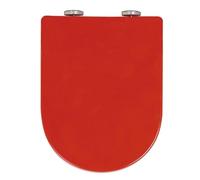 Sedile WC a Forma di U/D, Coperchio WC Rosso, 46x36cm, Tavoletta WC con Chiusura Ammortizzata, Copriwater Universali con Sgancio Rapido per Facile da Pulire, Toilet Seat in PP