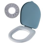 Sedile WC a secchio blu con coperchio, WC da campeggio in plastica impermeabile per secchio da 5 galloni