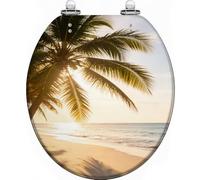 Sedile WC A1 Beach Coconut Tree per uso standard in bagno | Sedile WC A1 Beach Coconut Tree, progettato per l'uso standard in bagno, con un divertente design a tema costiero per tutti i