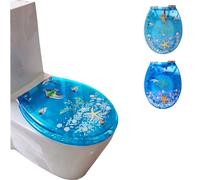 Sedile WC Allungato Comfort Fit con Chiusura silenziosa e rallentata Che Non Si allenta mai, ristrutturazione Rapida del Bagno, Sedile WC Decorativo con Effetti 3D Trasparenti in Resina