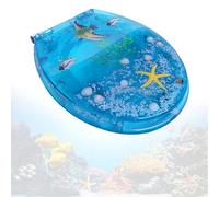Sedile WC Allungato con Chiusura Ammortizzata di Alta qualità, sgancio rapido con Un clic, Effetti Decorativi 3D Trasparenti in Resina, Chiusura lenta e Coperchio WC Non Si allenta mai, Facile da