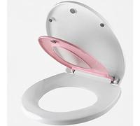Sedile WC Allungato con Chiusura Ammortizzata e lenta, Il Coperchio Non Si allenta mai, Sedile WC con Riduttore per vasino Integrato, Adatto Sia per Adulti Che per Bambini//Tipo V, Bianco, Bianco