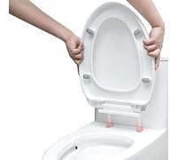 Sedile WC Allungato con Chiusura lenta, copriwater Silenzioso con Coperchio in plastica Che Non Si allenta mai e Cerniera Regolabile, utilizzato per casa, Hotel, Ospedale