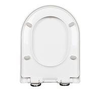 Sedile WC Allungato con Coperchio, Chiusura silenziosa, Sedile e Coperchio a Chiusura lenta, Adatto a WC Standard allungati o a Forma di U/O/D/V, Ovale, Bianco