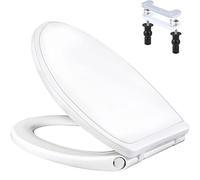 Sedile WC allungato con coperchio, facile da installare e a sgancio rapido rimovibile per la pulizia, chiusura ammortizzata e non allentare mai cerniera stabile, sedile WC in plastica resistente con
