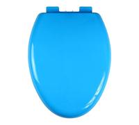 Sedile WC allungato da 45,7 cm, coperchio a V con chiusura ammortizzata, sedile WC senza slam, capacità 150 kg, durevole e facile da installare, design per rimanere puliti, colore blu