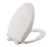 Sedile WC allungato durevole con chiusura rallentata - facile da installare e pulire, non si allenta mai, bianco, si adatta alla maggior parte dei WC allungati biscotti