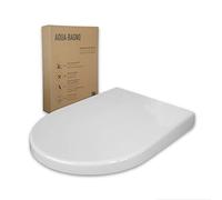 Sedile WC AQUA BAGNO ZERO bianco D-FORM universale - plastica termoindurente di alta qualità con meccanismo di chiusura softclose - rimovibile - facile pulizia/facile da pulire/facile