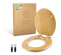 Benkstein® Sedile WC in bambù di alta qualità con abbassamento automatico, funzione Quick Release - Coperchio WC di alta qualità in legno, robusto, antibatterico, sostenibile, coperchio WC con