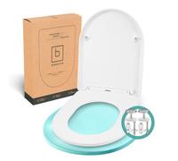 Benkstein® Coperchio WC con abbassamento automatico a forma di D bianco - sedile WC antibatterico - sgancio rapido per una facile pulizia - montaggio facile - Urea-Duroplast - rimovibile - portata