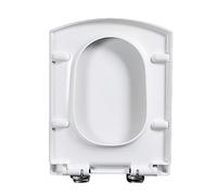 Sedile WC Bianco Quadrato a sgancio rapido Cerniere in Acciaio Inox 360 34 5X43Cm 03B