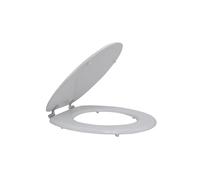 Sedile Wc Bianco Universale in Legno MDF Laccato Fluxy - Comfort Perfetto per un Ambiente di Classe, Sedile con cerniere in metallo cromato