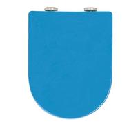 Sedile WC Blu a Forma di D con Chiusura Ammortizzata e Cerniera a sgancio rapido, copriwater colorato Regolabile e Fisso nella Parte Superiore per Il Bagno