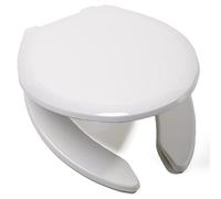 Sedile WC con cerniere regolabili, Coperchio allungato con apertura grande, design chiusura lenta frontale, bianco