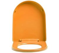 Sedile WC Con Chiusura Ammortizzata, Coperchio WC Allungato Con Cerniere Regolabili, Copriwater A Forma Di D/U, Sgancio Rapido Per Una Facile Pulizia, Tavoletta WC Fissaggio Dall'alto, Arancione