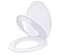 Sedile WC con Chiusura Ammortizzata, Copriwater a Forma di U in PP per Famiglie, con Riduttore per Bambini Integrato, Facile da Pulire, per Bagno e Casa