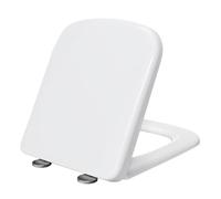 Sedile WC con chiusura ammortizzata, Copriwater for la casa Copriwater in plastica bianca con chiusura ammortizzata con copriwater fisso superiore con patta, dotato di sedile vasino adatto(34 * 45cm)