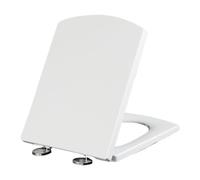 Sedile WC con chiusura ammortizzata, Copriwater quadrato, Copriwater bianco, morbido, chiuso, Fissaggio superiore semplice, Copriwater robusto con cuscino for sedile antiscivolo(34.5 * 43cm)