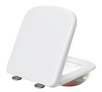 Sedile WC con chiusura ammortizzata, Sedile wc a chiusura automatica Sedile wc a chiusura rallentata Sedile wc quadrato, a sgancio rapido, con cerniera regolabile a 360°.(34 * 45cm)