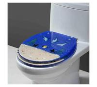 Sedile WC con Chiusura Ammortizzata, Sedile WC a sgancio rapido, Coperchio WC in Resina Regolabile, Cerniere stabili ad Alta capacità portante for WC Standard 42 * 36 cm(Blue)