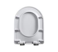Sedile WC con Chiusura Ammortizzata, Sedile WC Bianco a Forma di D, sgancio rapido per Una Facile Pulizia, Sedile WC Resistente, Cerniera Regolabile a 360° con Attacco Superiore, 17,71" (18,11")