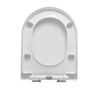 Sedile WC con Chiusura Ammortizzata, Sedile WC Bianco a Forma di D, sgancio rapido per Una Facile Pulizia, Sedile WC Resistente, Cerniera Regolabile a 360° con Attacco Superiore, 17,71" (17,71")